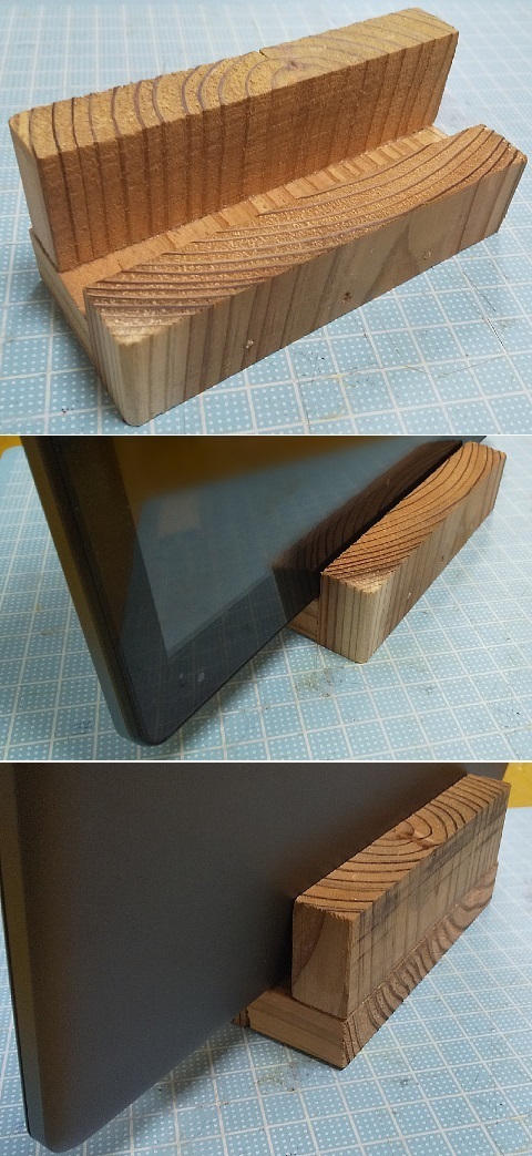 端材で木製タブレットスタンド 自作 某機械メーカー技術者パパの不定期更新
